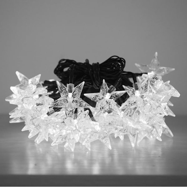 Sun Star ljusslinga, solcellslampor för utomhusbruk, solcellslampor för utomhusbruk, vattentät (6 m 30 LED, vit)