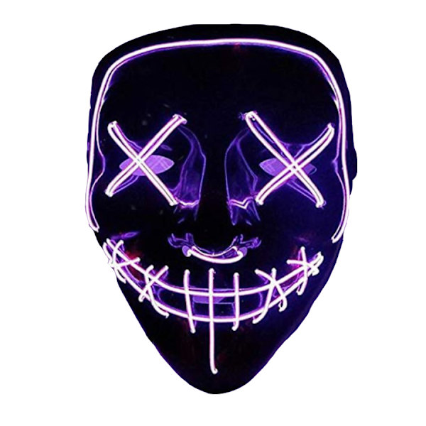Halloween-mask, lysande LED-reningsmask för utklädningsspel, rollspel, festivaler och fester