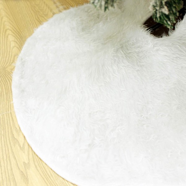 36” Kunstig Pels Juletre Skjørt (Snøhvit) for Julepynt