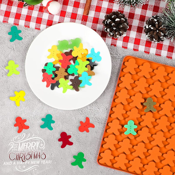 Pepparkaksgubbe Silikonform, 77 Håls Pepparkaksgummi Form, Silikon Pepparkaksgodis Form, Jul Pepparkaksform