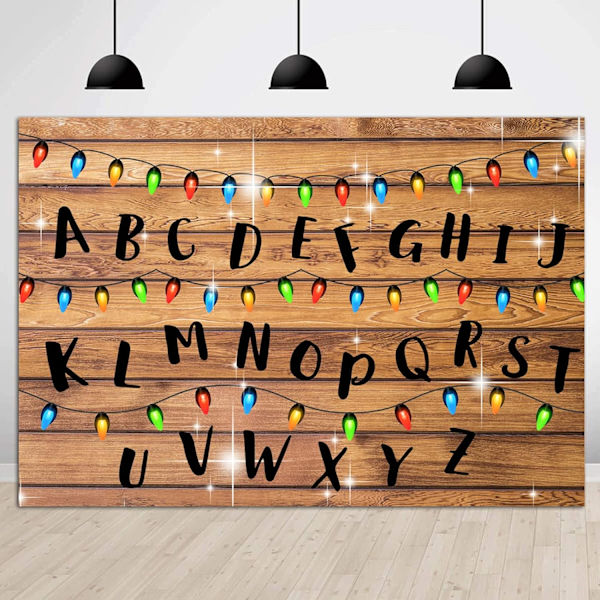 Jouluvalot Aakkoset Valokuvaustausta Rustiikkinen Puinen Stranger Tausta Syntymäpäiväjuhlatarvikkeisiin Valokuvauskoju Rekvisiitta Vinyyli 5X3FT
