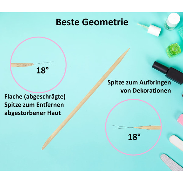 200 stycken manikyrpinnar i rosenträ | Cuticle pusher gjord av orange trä | Cuticle pushers för manikyr och pedikyr