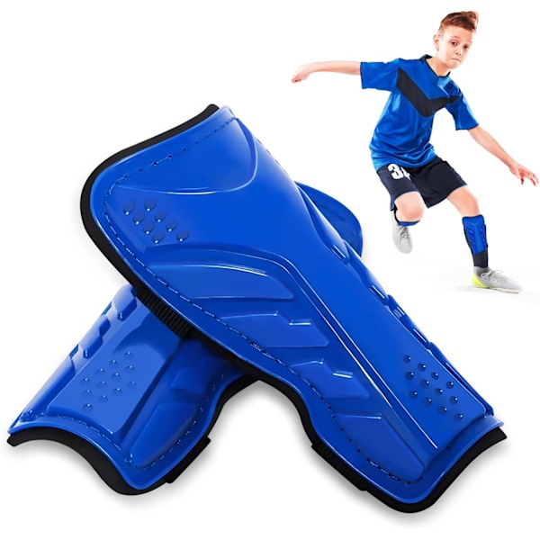 Fodboldbenskinner til børn, 1 par komfortable og åndbare fodboldbenskinner til børn, beskyttende fodboldtræningsudstyr til børn i alderen 4-8 år Blue M:16.5cm*8.5cm