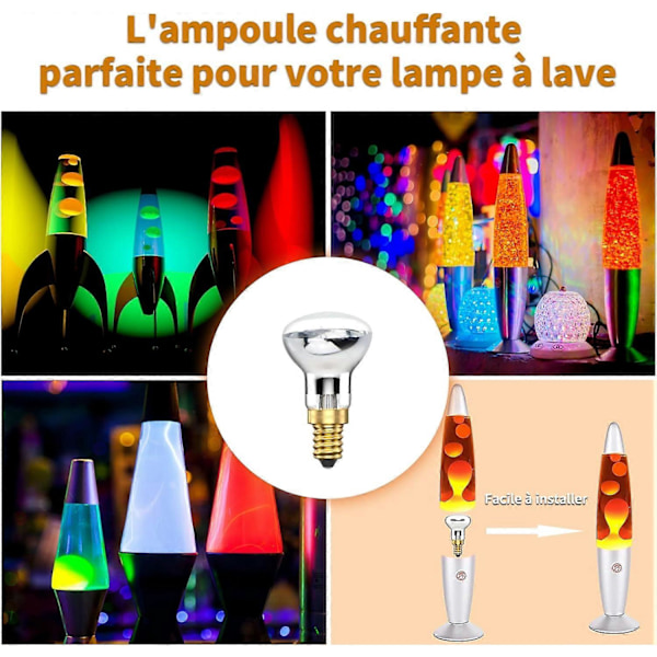 25W E14 Lavalamp pære R39 Reflektor pære Glødepære 25W E14 R39 Lavalamp pære (4 stk) [Energiklasse A++]