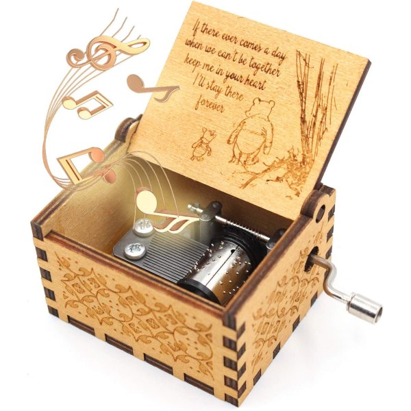 Tremusikkboks - The Pooh Saying Music Box, gave til venn, søskenbarn, BFF, nyttårsgaver, 1 sett