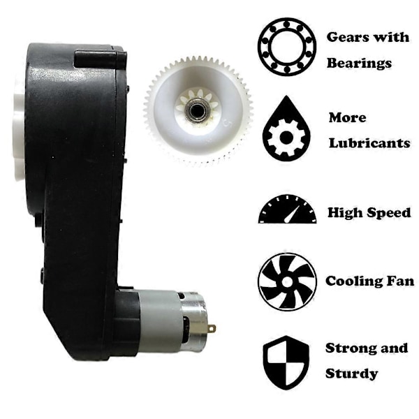 \"6V 12V 24V RS550 RS570 RS555 børns elbil motor gearkasse med højt drejningsmoment og høj hastighed, baby legetøjsbil motor gearkasse\" 12V570 40000RPM
