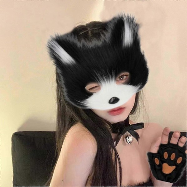 Halloween Kat Ræv Ulv Maske Sæt, Pels Kostume, Ræv Kostume Cosplay Kostume, Halloween, Ræv Hale Cosplay, Halloween Ræv Maske, Karneval Halloween Fest