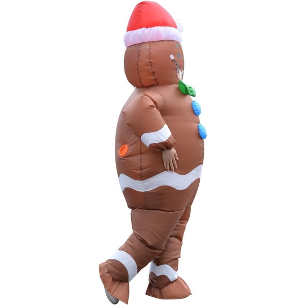 Inflatable Christmas Gingerbread Man Costume Unisex Adult Suit Costume Cosplay Party (Gingerbread Man)