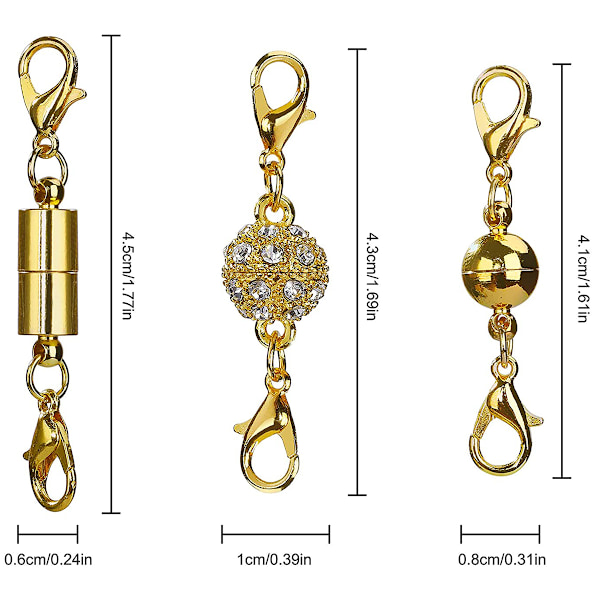 Armbandsspännen 12 st smyckespännen Hummerspännen Smycken för armband Halsband Tillverkning (Guld och silver)