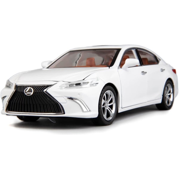 Malliauto 1/24 Lexus ES300 Seosmetallivalettu keräilyleluauto valolla ja äänellä Leluauton ovi voidaan avata (valkoinen)