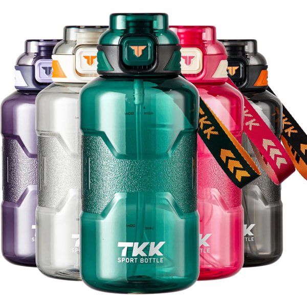 50oz Sport Vattenflaska Halv Gallon Vattenflaska Kanna med Sugrör Stor Kapacitet Plast Vattenflaska Diskmaskin Säker 50 Oz Vattenflaska Grön Teal