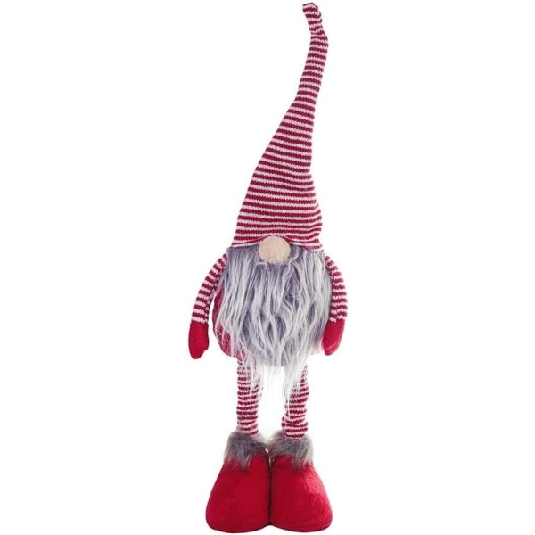 Julestrikkede nisser dukke med tilbagetrækkelige ben Vinternisse julemandsfigur Smykker Julegave
