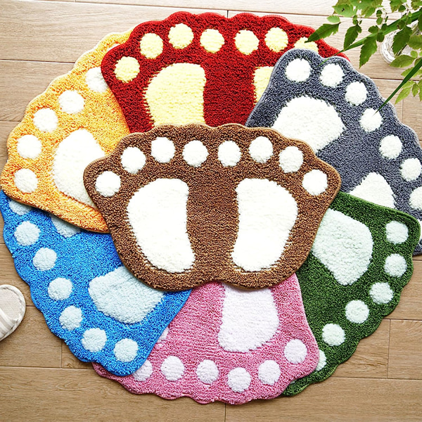 Badeværelsesmåtter - Vandtætte skridsikre måtter til badeværelse, bruser, værelse osv. Blød mikrofiber bademåtte til maskinvask (19x26'').