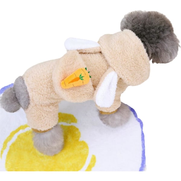 Hundpyjamas Onesie Jumpsuit för Liten Hund Fleece Kläder Pojke Flicka Valp Pjs 4 Ben Hundkläder Vinter Bomull Rocka Morot Brun Stor