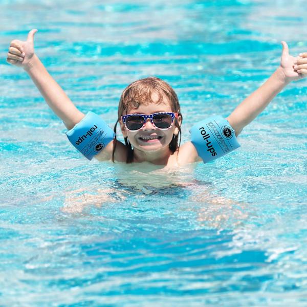 Uppblåsbara armfloaties för småbarn, uppblåsbara vattenvingar för barn, simarmband flythjälpmedel för barn och vuxna