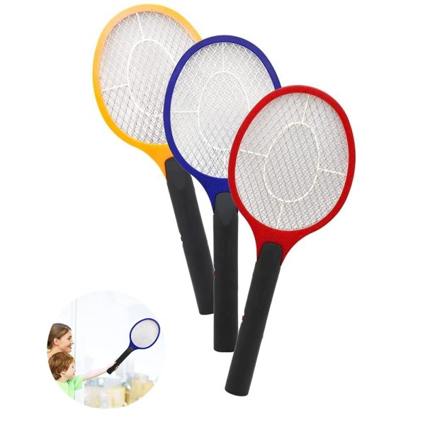 Electric Fly Swatter Mosquito Insect Killer Flypaper, Layer Double Mesh Protection Fly Swatter for Indoors and Outdoors