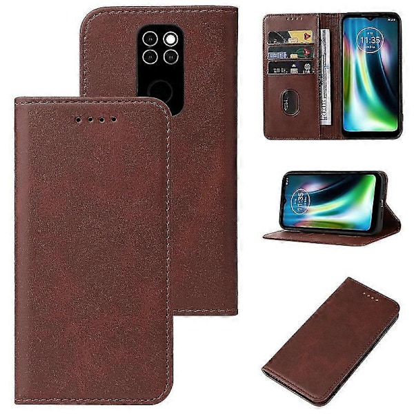 Läderfodral för Motorola Moto Defy 2021 Brown