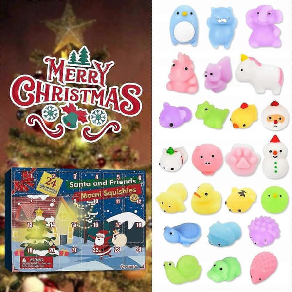 Joulukalenteri Lapsille Squishy Lelu Mochi Squishy Stressilelu 24kpl