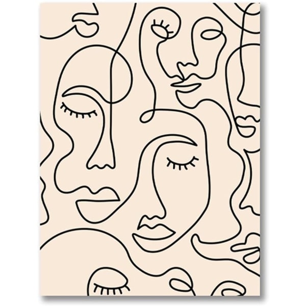 Minimalistisk Line Art Väggdekor Kvinna Print Minimalistisk Konst Väggdekor Silhouette Väggkonst Minimalistisk Line Art Posters Kvinnlig Figur Väggkonst - -