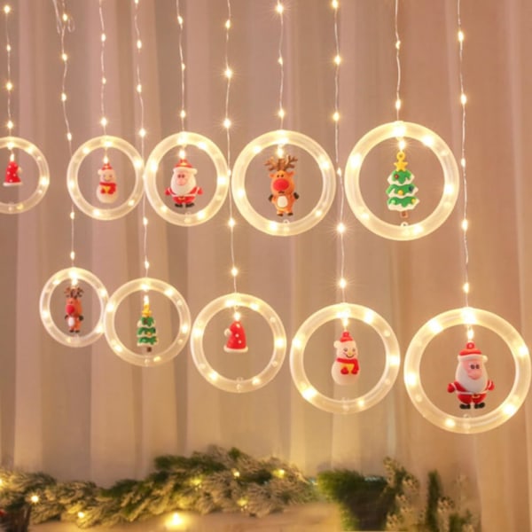 LED String Lights, Christmas Window Lights Nyhed Xmas Hanging Lights med USB Merry Christmas Curtain String Lights til jul