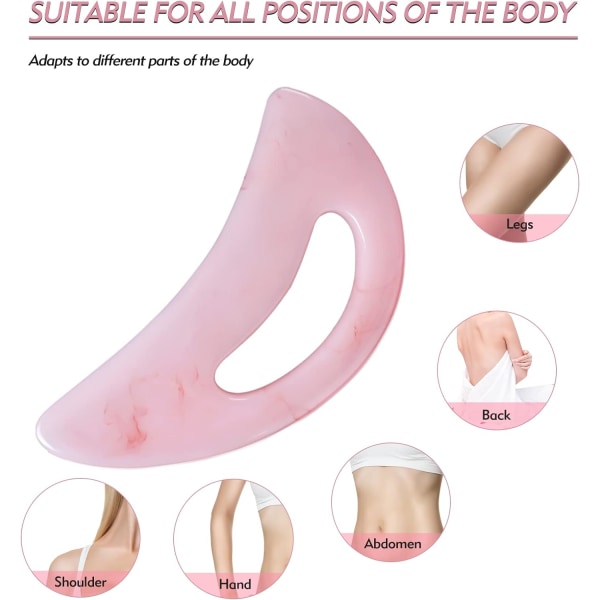 Stor gua sha massageverktyg Lymfdränagemassager, muskelskrapande massageverktyg, kroppsskulptering Anticellulitverktyg för män och kvinnor (rosa)