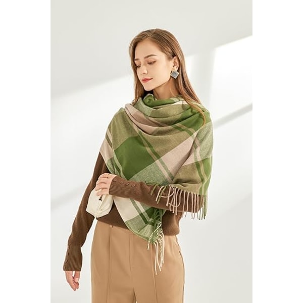 Dame Vinterhalstørklæde Cashmere Feel Pashmina Sjal Wraps Bløde Varme Tæppe Halstørklæder til Kvinder BX11