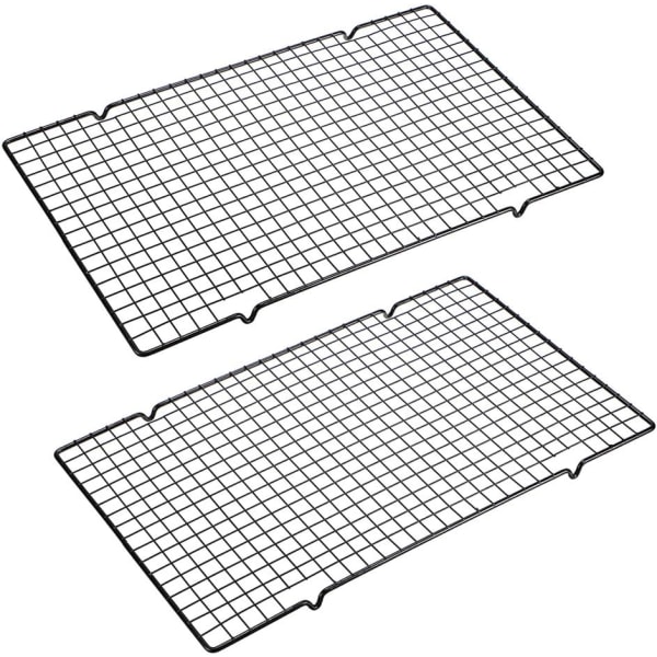 Sett med 2 bakekjølehyller, 10” x 16” Non-Stick Heavy Duty Wire Oven Safe Kjølehylle for steking og baking