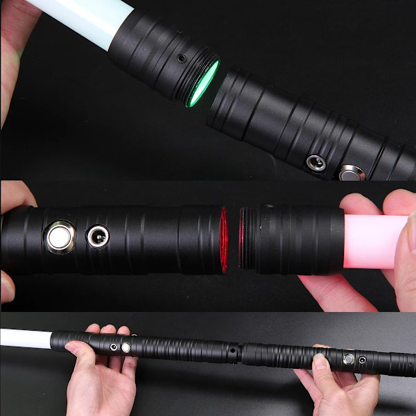Ljusstarkt ljussvärd RGB 15 färger utbytbara elektroniskt ljussvärd ljud (1:a - silverfärgad) - WELLNGS