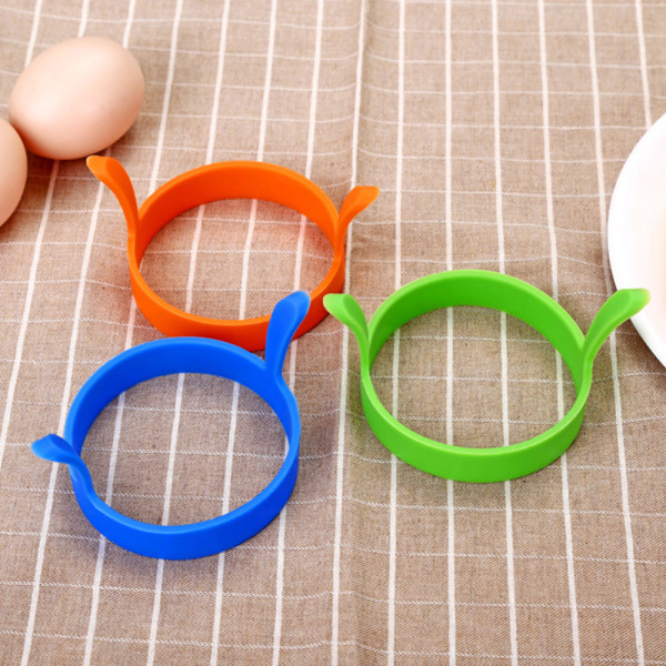 Egg Rings Silikon for Stekte Egg, Non Stick Egg Cooking Rings, Rund Pankakeform, Non Stick Silikon Ring, 4 Pakk