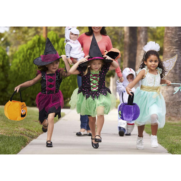 2 stk. Halloween Trick or Treat-tasker til børn slik-gags store genanvendelige græskar tasker tote tasker lærredstaske til trick