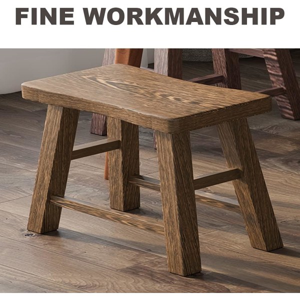 Pieni rustiikkinen puinen jakkara kalastukseen ja olohuoneeseen 27 x 13 x 21 cm (puu)