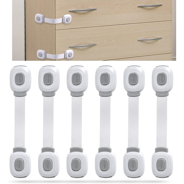 Pieces Baby Safety Locks, Valkoiset Lapsen/Vauvan Turvalukot, Vauvan Turvaovi Lukko Laatikolle, Jääkaapille