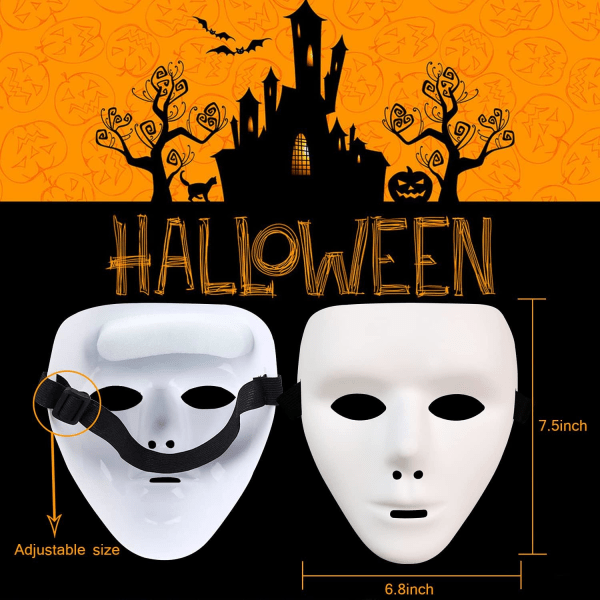 Masker för Halloween Fancy Dress för barn och vuxna, Anonym Street Dance Ghost Step Cosplay Maskeradmask i hel ansikte