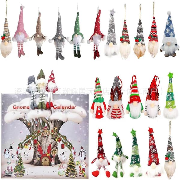 Jul Tomte Adventskalender Tomte Plysjdukke Leke Blind Box Single door dwarf A (5 dwarfs)