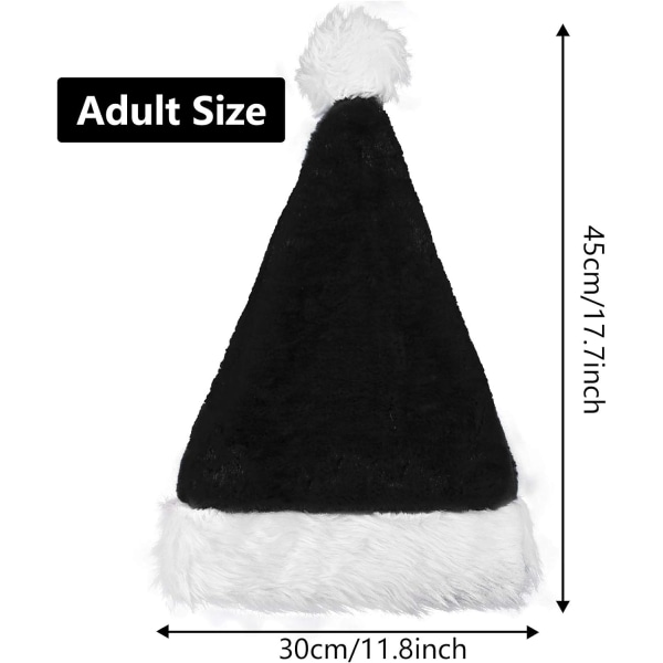 Heyone 2-pack tomteluva för vuxna julmössa traditionell svart och vit plysch jultomteluva för julfest