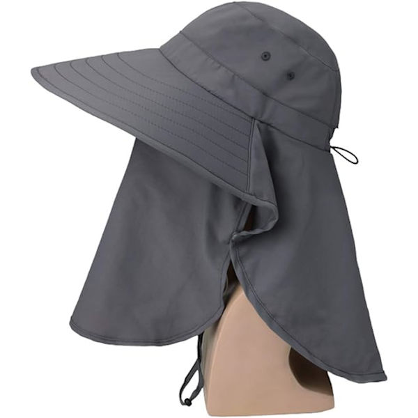 Home Prefer Herre UPF 54+ Solbeskyttende Hat Bredskygget Fiskerihat med Nakkeflap