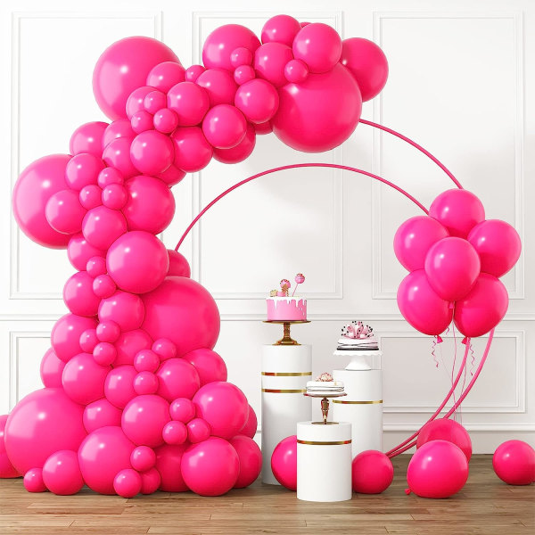 Varmrosa ballonger Olika storlekar 105 st 5/10/12/18 tum för Garland Arch, latex partyballonger för bröllopsfödelsedag Baby Shower Anniversary