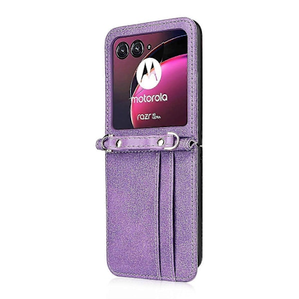 Motorola Razr 40 Ultra 5G Kova PC + PU Nahkakansi Yksiosainen Korttipaikkojen Puhelinkotelo Purple