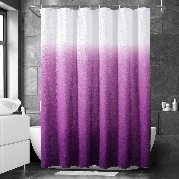 Shower Curtain, Purple Shower Curtain, Shower Curtains for Bathroom, Waterproof Shower Curtains with 12 Hooks 72 x 72 Inches