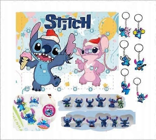 Adventskalender 24 Element Stitch Sticz Figurer Nøkkelringer Brosjer Advent