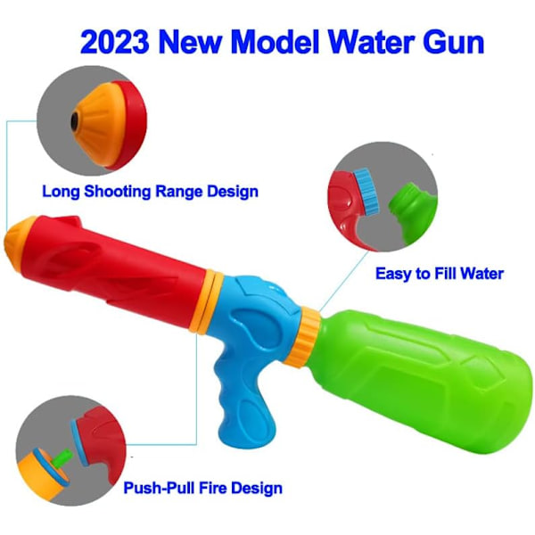 (3-pack) Vattenpistoler Blaster Gun, läckagesäker design lång skjutavstånd vattenbläster shooter för barn pojkar flickor