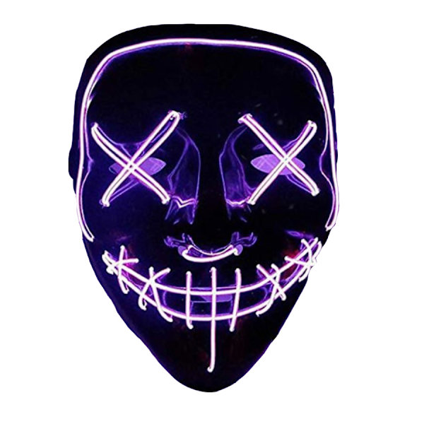 Halloween-mask, lysande LED-reningsmask för utklädningsspel, rollspel, festivaler och fester