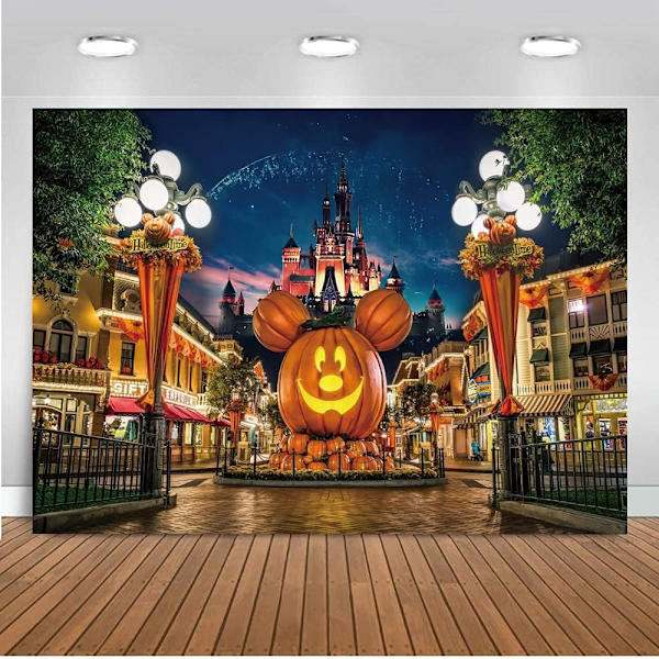 7X5FT Halloween Gresskar Bakgrunn Natt Gate Bakgrunn Reise Glad Halloween Fest Vinyl Banner Bursdagsfest Dekorasjon Bakgrunn DH-122