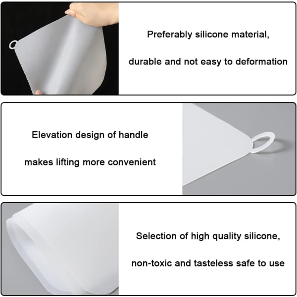 PCS Luktsäker fyrkantig silikonavloppsplugg Cover, Köksdiskpropp, Avloppshårfångare för kök Badrum Tvättstugor (Vit)
