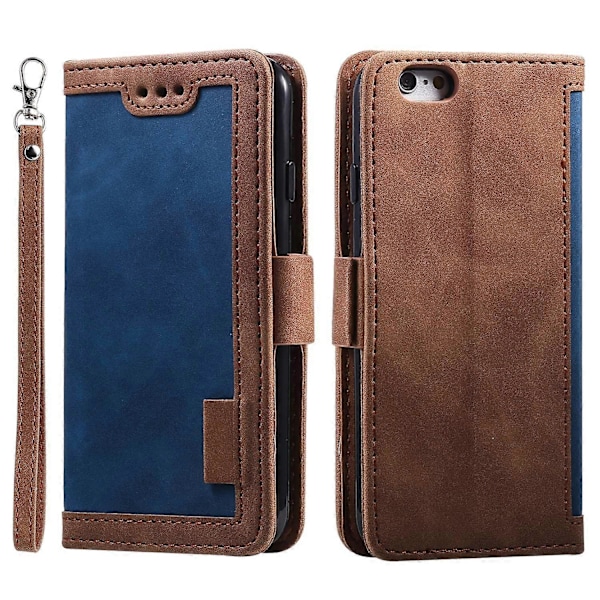 För iPhone 16e Fodral RFID-blockerande Plånboksställ Läder Telefonskal Multicolor Blue