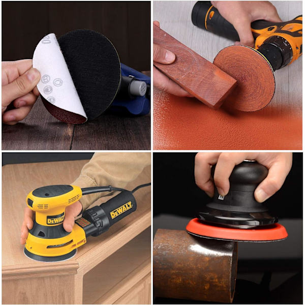 Slibeskive 125 mm sandpapir 102 ark Slibeskive P40/P60/P80/P100/P120/P150/P180/P240/P320 kompatibel med excenterslibere