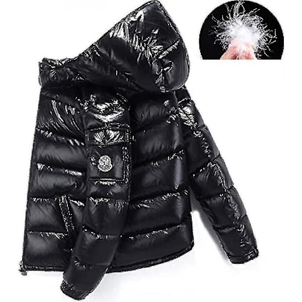 Vinterglänsande Dunjacka Herrjacka Ståuppkrage Dunjacka Med Huva Black 2XL