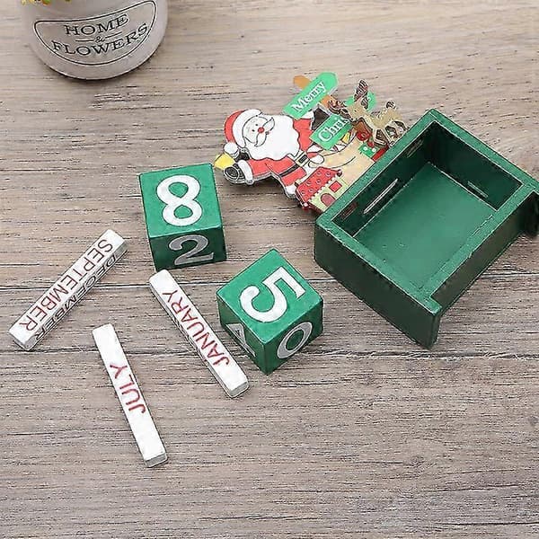 1 stk. Julekalender Rustikk Brett Dekor Julekrybbe Ornament for Barn Julekrybbe Dekor Julebordkalender