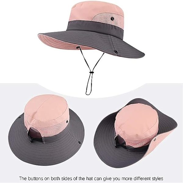 Dame Ponytail Safari Solhat, Bredskygget UV-beskyttelse Udendørs Spand Hat, Sammenfoldelig Strand Sommer Fiskeri Hat