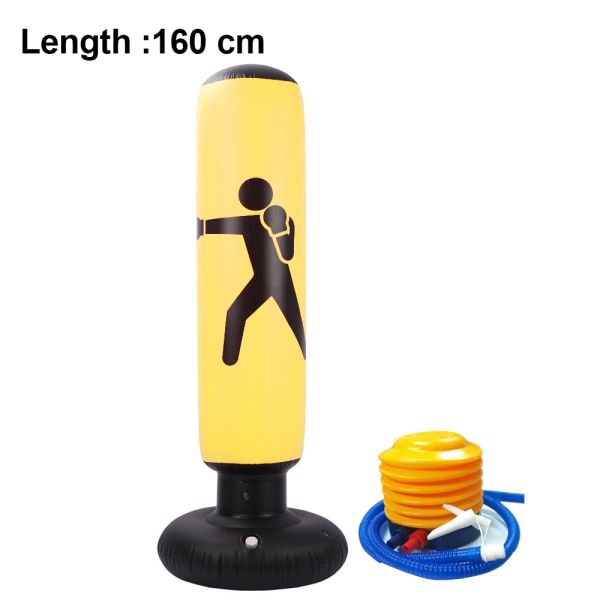 Kids Inflatable Punching Bag, Rebound Boxing Bag, Gym Punching Bag, Column Dumbbell Sandbag - Yellow